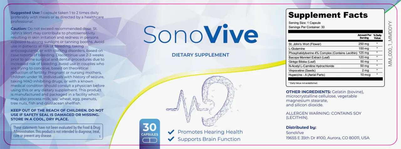 Sonovive ingredients 